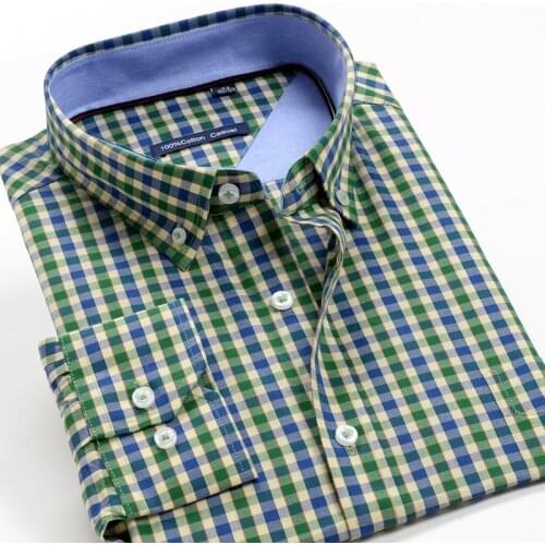 2020New Fall Plus size long sleeve plaid shirt 8XL 9XL 10XL 11XL 12XL Mens 100% cotton shirt Brand clothing