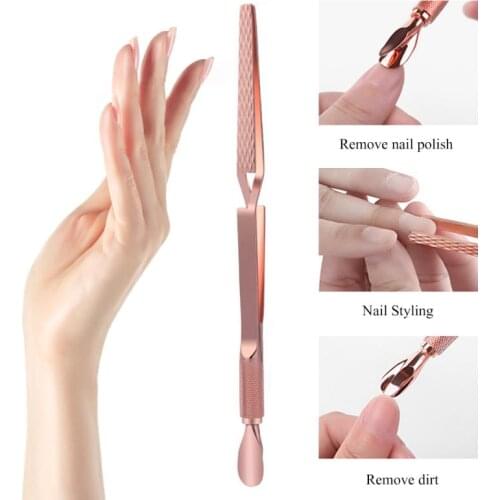 Nail Shaping Clip Cross Handle Double Head Dual-use Nail Shaping Tweezers Stainless Steel Multi-Function Nail Clip Manicure Tool