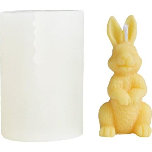 Cute Easter Bunny Homemade Handmade DIY Candle Mold Silicone Aromatherapy Props Living Room Party Decoration Gifts For Kids