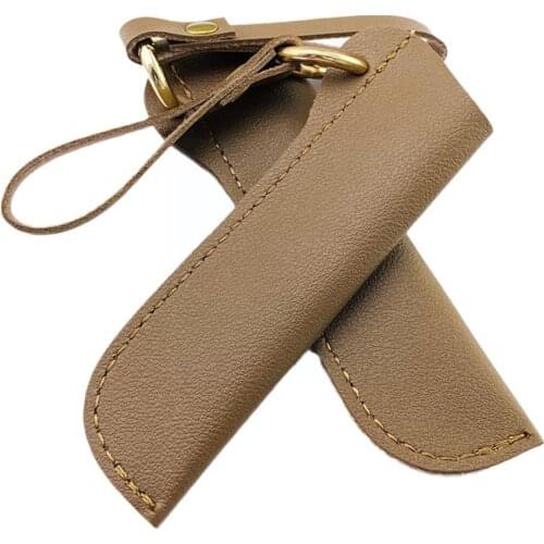 Fold Knife Pu Protective Sleeve First Layer Pu Leather Sheath Knife Straight Set Knife Cowhide Sheath Cover Knife C9r4