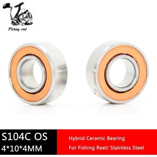 2Pcs Fishing Reel Bearings 4*10*4 mm SMR104 2RS Stainless Steel Hybrid Ceramic Air Bearing SMR104RS SMR104 2OS CB