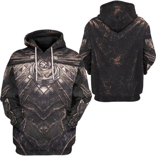 Medieval knight Cosplay hooded Leather Armor Sweatshirt 3D Printed Hoodies Men Casual Armored knight Royal knight Jacket