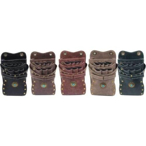 Barber Shears Holster Scissors Holder Pouch PU Leather Hairdressing Tool Case Bag