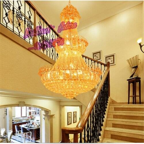 Chandelier Lamp LED Villa Compound Floor Of Chandeliers, Luxury Hotel Market Hall pendant Decorative lamp k9 Crystal lights