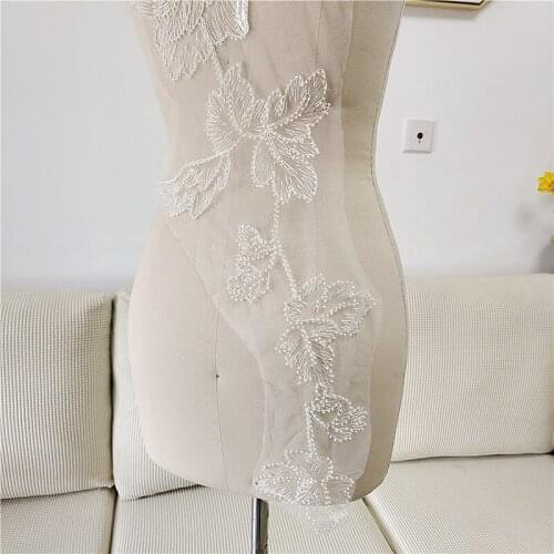 Embroidered Lace Patches Long DIY Wedding Dress Veil Sewing Accesories VJZQ140618