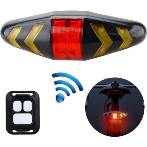 Remote Control Bike Bicycle MTB LED Tail Rear Lamp Turn Warning Signal Light Auto Additional Break Trun Signal Lamp