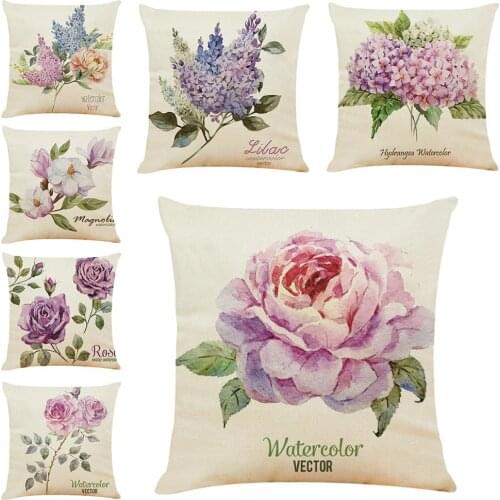 Zeroomade Colorful Beautiful Flowers Cushion Covers Sofa Chair Home Decorative Durable Cotton Linen Thorw Pillowcases 45x45cm
