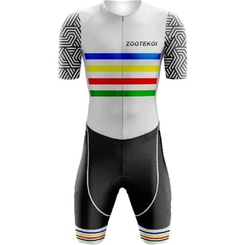 ZOOTEKOI 2021 Mens Cycling Skinsuit Triathlon Pro Road Speedsuit Trisuit Short Sleeve Jumpsuit Maillot Ciclismo Running Clothing