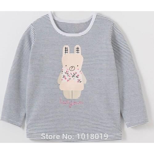 100% Combed Cotton t-shirt Girls Stripe Tops Cute Tee Long-sleeve Children Underwear Brand Infant Kids t shirt Baby Girl Clothes