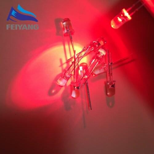 100pcs 5mm Red Light-Emitting-Diode Automatic Flashing LED Flash Control Blinking 5 mm Blink LED Diodo 1.5HZ danshan R