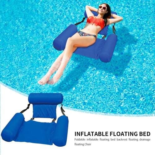 1200*1000*1000mm Foldable Water Hammock Floating Bed Swimming Pool Inflatable Water Sleeping Cushion for Beach Entertainment