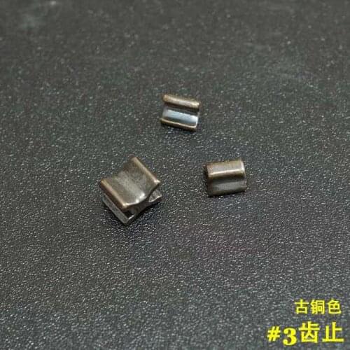 20 sets of original and authentic YKK zipper accessories no. 3, top, bottom, end, end, i-code bronze