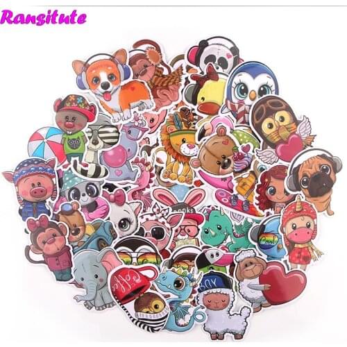 39pcs / Set Animal World PVC Waterproof Fun Sticker Toy Luggage Sticker Motorcycle And Luggage Notebook Sticker R714