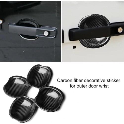4Pcs Door Bowl Sticker Rainproof Carbon Fiber Self-adhesive Car Outer Door Trim for Mercedes-Benz G500 Big G G63/G500/W464