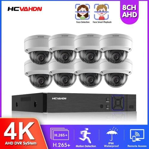 4K Ultra HD CCTV IP DVR Home Security Camera System 8 Channel DVR Kit Face Detection Smart Video Surveillance Alarm System 8CH