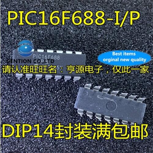 5Pcs PIC16F688 PIC16F688-I/P DIP-14 Microcontroller chip in stock 100% new and original