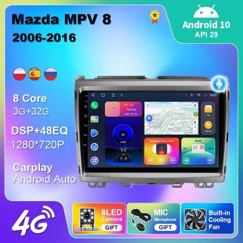 9 inch Android 10 For Mazda MPV LY 2006-2016Car Radio GPS Navigation 4G WIFI Android Auto DSP BT Carplay DVD Multimedia Player