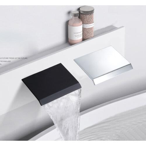 BAKALA Wholesale And Retail Wall Mounted Bathroom Tub Waterfall Spout Square-Round Faucet Spout Chrome Finish Brass Spout