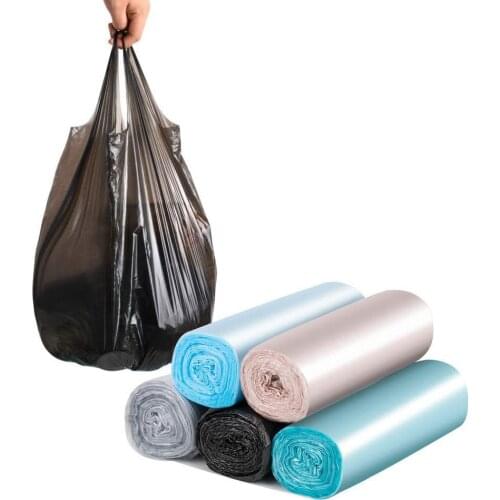 Zhang Ji 100 PC Toughest Most Durable Trash Bags 5.28 Galon Vest Style Waste Garbage Bags for Home Kitchen Storage Bag