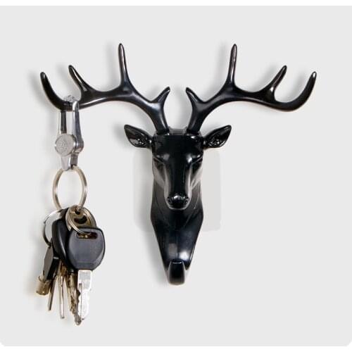 Personality antlers suction cup hooks creative clothing handbag holder key hanger wall shelf for home decoration