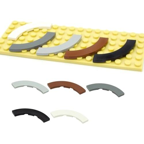 Assembles Particles 27507 Flat Tile Round Corner 4x4 Macaroni Wide Curved light panel Building Blocks MOC Parts DIY Bricks Toys