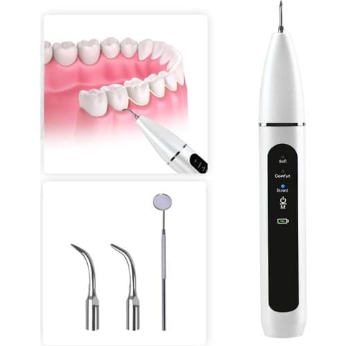 Electric Ultrasonic Dental Calculus Remover 3 Working Mode Replaceable Working Tips Dental Plaque Tartar Stains Removal Cleaner