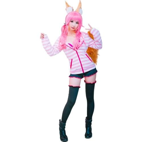FateEXTRA CCC Tamamo no Mae Coat Tops Shorts Uniform Outfit Anime Cosplay Costumes