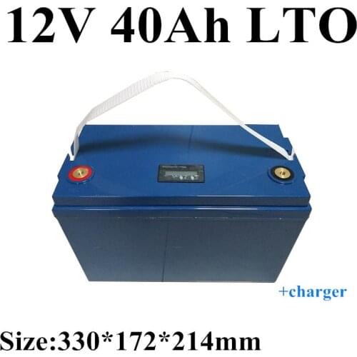 GTK Rechargeable Battery 12V 40Ah LTO battery Pack with BMS build-in for boat solar car outdoor picnic +5A Charger