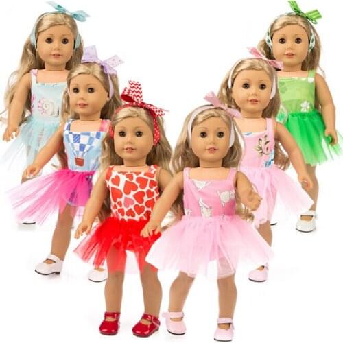 Dress Set+Hairbrand Clothes fits for American girl 18" american girl doll alexander doll best gift