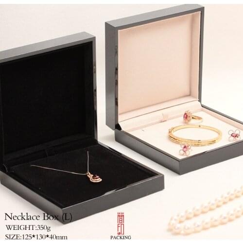 125*130*40mm black lacquer jewelry box necklace boxes Special for high-end jewelry box European and American markets