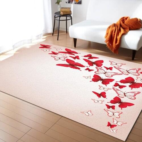Red Butterfly Beautiful Carpets for Bedroom Home Decor Carpets Kawaii Rugs and Carpets for Home Living Room Outdoor Rug