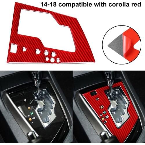 Red Exquisite Carbon Fiber Gear Shift Lever Panel Trim Carbon Fiber Panel Trim Cover Dust-proof