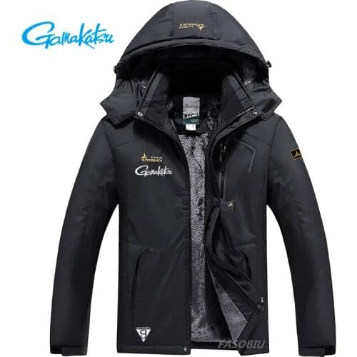 New Gamakatsu Fishing Clothing Winter Autumn Winter Waterproof Warm Fishing Jackets Men Fleece Thick Outdoor Fishing Shirts