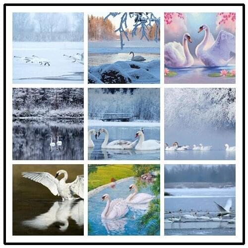 LIPHISFUN Needlework Diamond Painting 5D Embroidery Full Drill Home Decoration Square/round Animal Swan