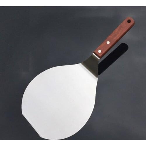 Stainless Steel Pizza Shovel with Wooden Handle Pizza Peel Anti-scalding Pizza Paddle Spatula Cake Shovel Kitchen Accessories