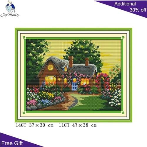 Your Gift Suburban House Needlework F324 14CT 11CT Counted and Stamped Home Decor Suburban House Embroidery Cross Stitch kits