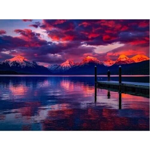 NEW Diamond Embroidery Painting Cross Stitch Landscape Picture Rhinestones Sunset Full Diamond Mosaic Wall Paiting L996