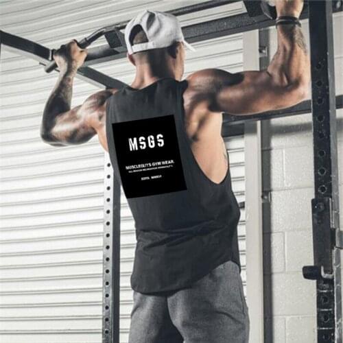 Fitness Clothing Men Sleeveless Shirts Cotton Bodybuilding Stringer Tank Top Workout Gyms singlet Men Sportwear Tanktop