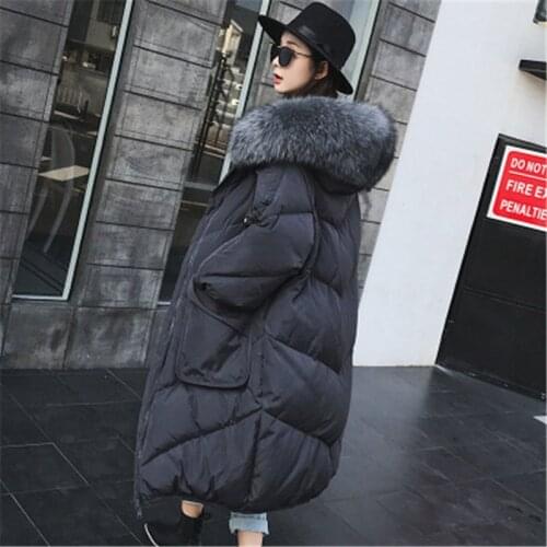 Factory Wholesale New arrive Female Loose Over the knee Down Jacket Special Discount Thick Down Jacket Womens Long Coat 775