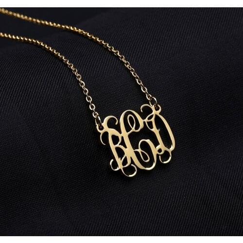 Custom Monogram Stainless Steel Name Necklace Gold Silver Rose Custom Initials Choker Women Men Personalized Jewelry Gift