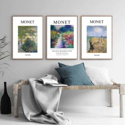 Claude Monet Classic Vintage Abstract Painting Exhibition Posters Canvas Print Wall Pictures Bedroom Living Room Home Wall Decor