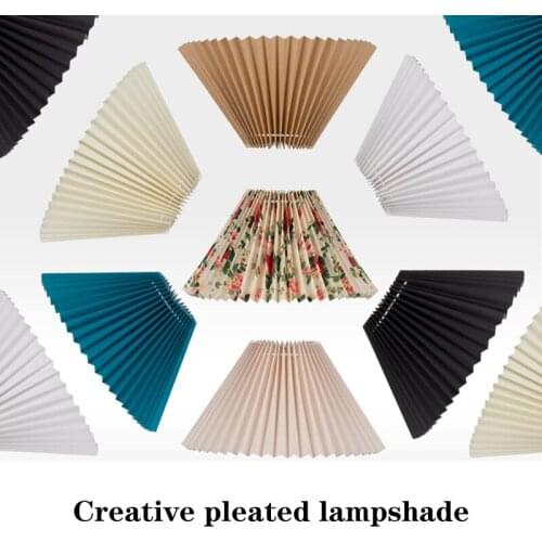Pleated Lampshade E27 Light Cover Japanese Style Fabric Table Lamp Ceiling Decor TS2 Handmade cloth hotel bedroom lampshade