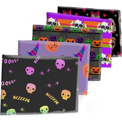 Polyester Halloween Design Fabric Printed Twill Fabrics Sheet DIY Dress Handbag Sewing Materials 50*145cm