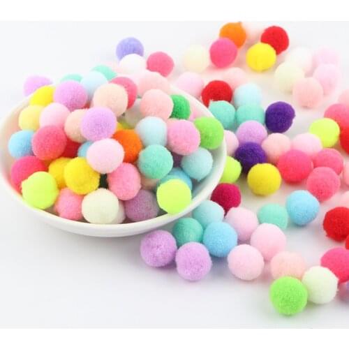Wholesale 15mm Pompom Multicolor Pom Pom Ball Soft Fluffy Plush Pompon Handmade Pompoms Furball For Kids Toys DIY Craft Supplies