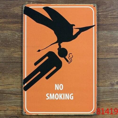 Warning No Smoking Letter Series Retro Metal Plaque Poster Wall Decor Painting Vintage Bar Tin Signs Mix Items 20*30 CM