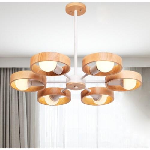 Nordic solid wood Japanese style simple bedroom dining room study personality creative wooden led living room lamp LX102713