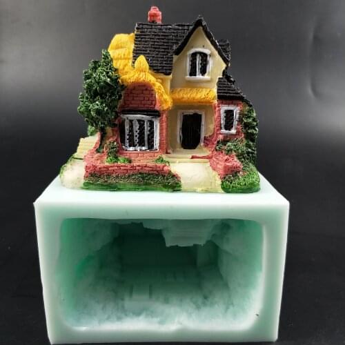 QT0275 PRZY Silicone Mold 4 Styles 3D House Soap Molds Building Soap Mold Gypsum Chocolate Candle Molds Soap Mould Clay Resin