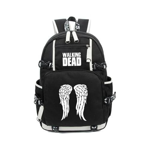 Hot The Walking Dead Backpack Cosplay Fashion Daryl Luminous Canvas Bag Schoolbag Travel Bags