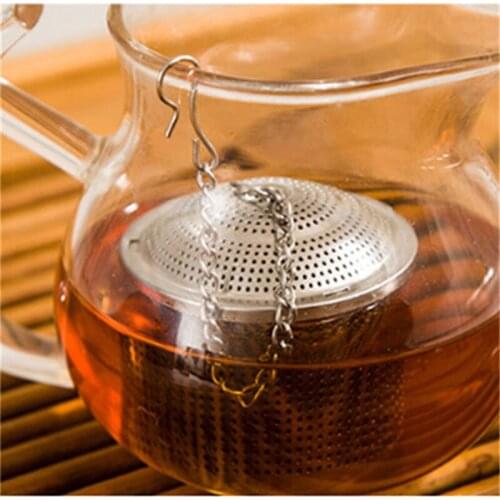 Stainless Steel Bucket Mesh Tea Strainer Stew Soup Spice Sieve Infuser Filter Teabags with Chain Kitchen Coffee Filter