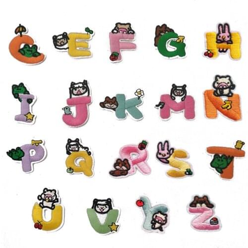 Letter Embroidery Exquisite Pig Squirrel Badge Sewing Clothes Patch Sticker Clothing Textile DIY Accessories 1PCS for sale